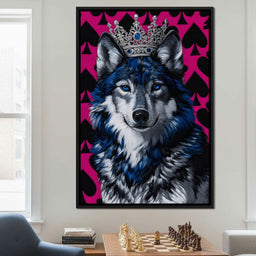 Majestic Crowned Wolf Royalty - NicheCanvas