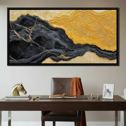 Black Marble Gold Drift - TooplesArt - NicheCanvas