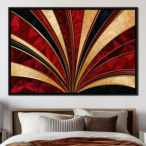 Crimson Deco Sunfan - TooplesArt Canvas Print