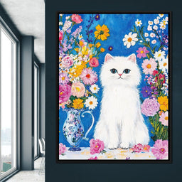 Floral Harmony Kitty - NicheCanvas