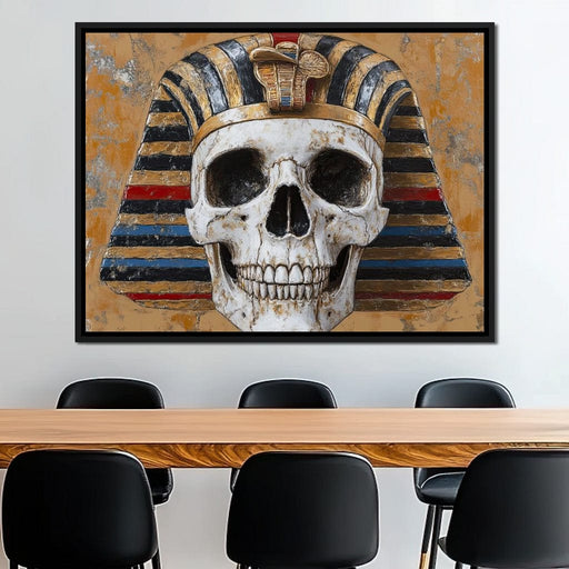 Ancient Echoes Pharaoh Skull - Raven Blackwood Canvas Print