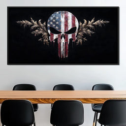 Stars Stripes Resolute Skull - NicheCanvas