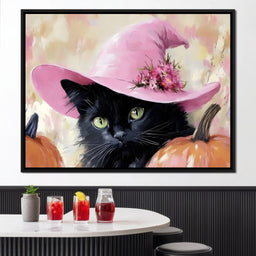Bewitched Black Cat Pumpkin - NicheCanvas