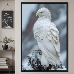 Majestic Winter Hawk Sentinel - NicheCanvas