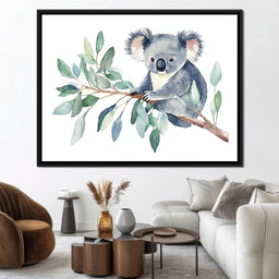 Koala on Eucalyptus - NicheCanvas