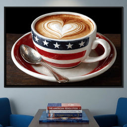 Patriotic Latte Heart Cup - NicheCanvas