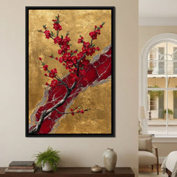 Golden Blossom Ascension - NicheCanvas