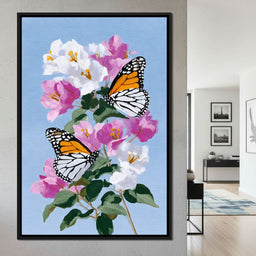 Monarch Duo Floral Skybound - NicheCanvas