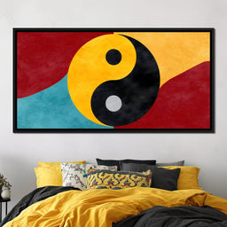 Golden Yin Yang Abstract Balance - NicheCanvas
