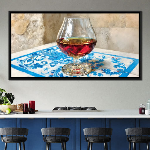 Golden Drink Reflection on Porcelain Canvas Print