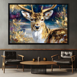 Golden Stag Forest Majesty - NicheCanvas