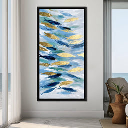 Golden Koi Abstract Waterscape - NicheCanvas