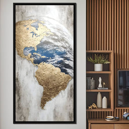 Golden Earth Reflection - NicheCanvas