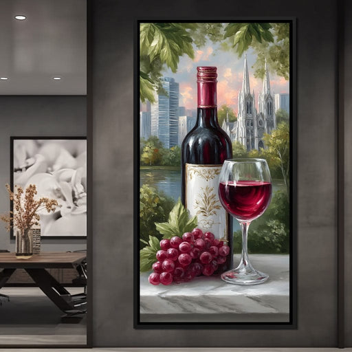 Wine Reflections Cityscape Elegance Canvas Print
