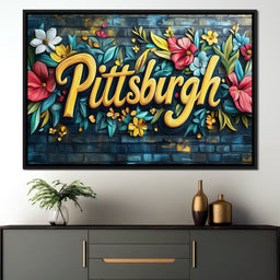 Floral Pittsburgh - NicheCanvas