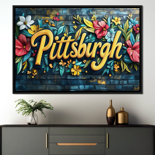 Floral Pittsburgh Canvas Print