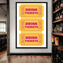 Vintage Drink Ticket Strip - NicheCanvas