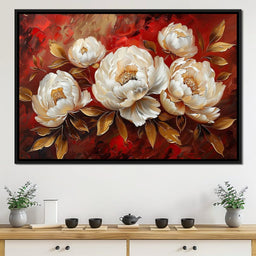 Golden Petals on Fiery Bloom - NicheCanvas