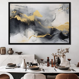 Golden Cascade Through Smoke - NicheCanvas