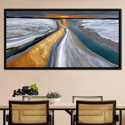 Gold River Under A Pewter Sky - TooplesArt - NicheCanvas
