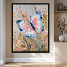 Abstract Golden Butterfly Garden - NicheCanvas