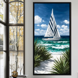 Sailing Beyond Turquoise Waves - NicheCanvas