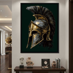 Gold Spartan Helm Battle Relic - NicheCanvas