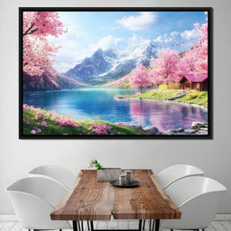 Cherry Blossom Alpine Retreat - NicheCanvas