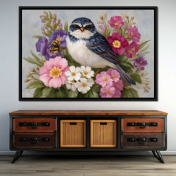 Bluebird Garden Blossom Song - NicheCanvas