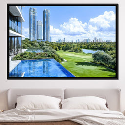 Skyline Radiance Overlooking the Golf Course - NicheCanvas