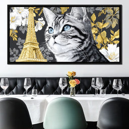 Feline Elegance Parisian Dreams - NicheCanvas