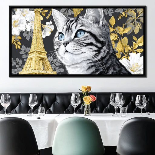Feline Elegance Parisian Dreams Canvas Print