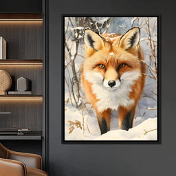 Winter Fox Glance of Quiet Wild - NicheCanvas