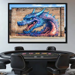 Street Art - Dragon's Fiery Majesty - NicheCanvas