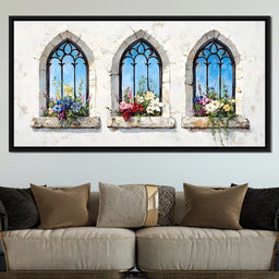 Floral Elegance Through Arches - NicheCanvas