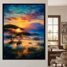 Kilimanjaro Dawn Elephant Path - NicheCanvas