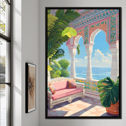 Sunlit Terrace Escape - NicheCanvas