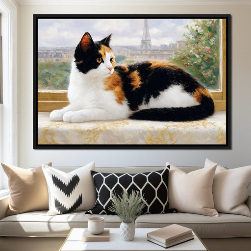 Parisian Feline Afternoon Canvas Print