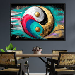 Golden Yinyang Energy Flow - NicheCanvas