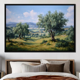 Sunlit Olive Grove Vista - NicheCanvas