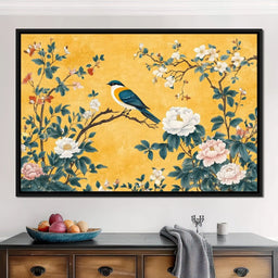 Songbird on Blossoming Branches - NicheCanvas