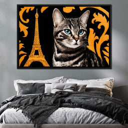 Eiffel Feline Elegance - NicheCanvas