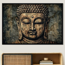 Saffron Buddha's Soulful Eyes - NicheCanvas