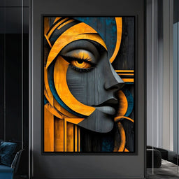 Golden Abstraction Odyssey - NicheCanvas