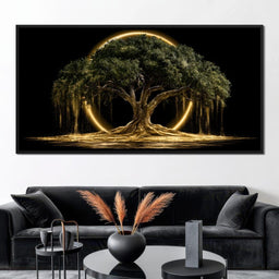 Ancient Tree Upon The Hollow Moon - NicheCanvas