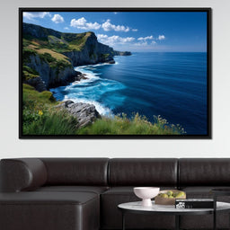 Wild Cliffs Over Blue Sea - NicheCanvas