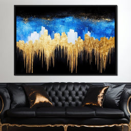 Golden Cityscape Skyline Elegance - NicheCanvas