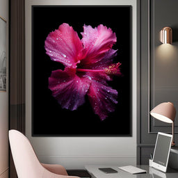 Rainkissed Pink Hibiscus Petals - NicheCanvas