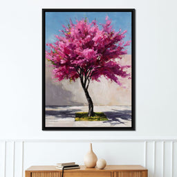 Fuchsia Blossom Tree Courtyard - NicheCanvas