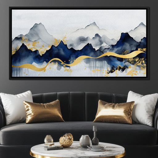 Midnight Peaks Golden Drift Canvas Print